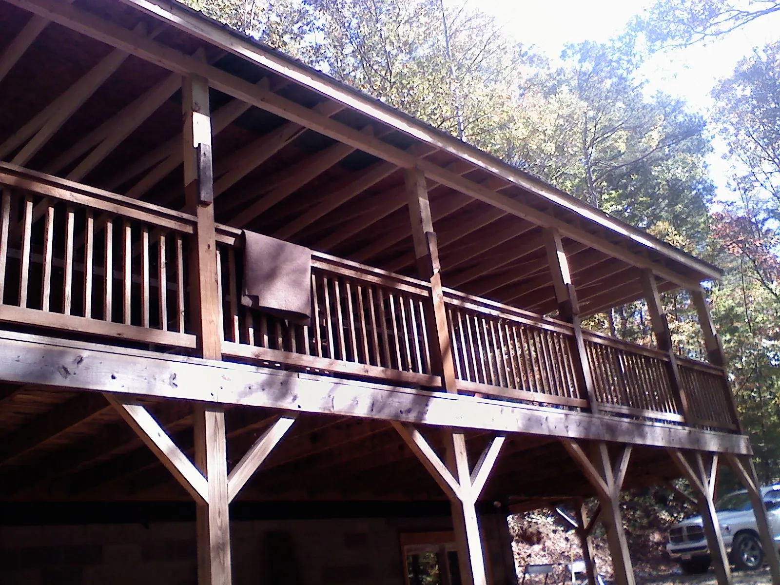 Timber framing under a new elevated porch and deck — Roof Leak Repair in Du Bois by Roofing Brothers